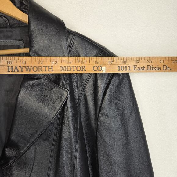 Vtg Colebrook Leather Jacket XL Black Button Designer Soft Party Business - Picture 6 of 16